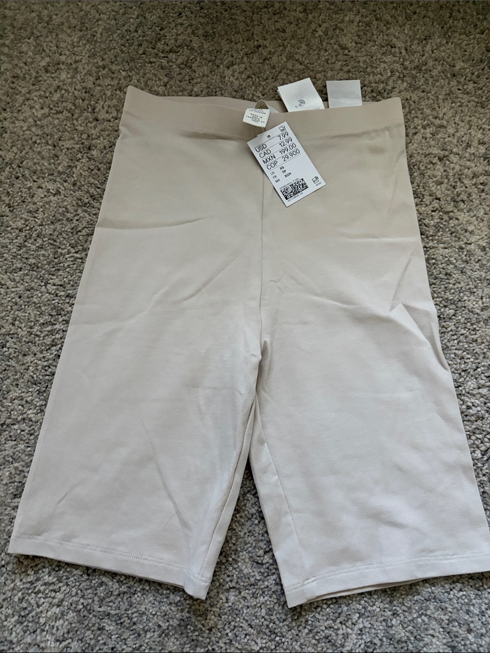 H&M Cotton Beige Bike Shorts XS